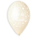 Ballon imprime "vive les maries"  ivoire 