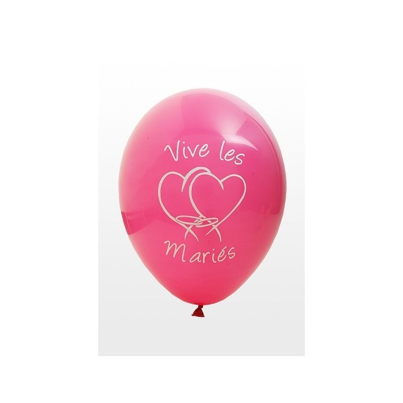 Ballon imprime "vive les maries"  Fushia 