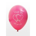 Ballon imprime "vive les maries"  Fushia 