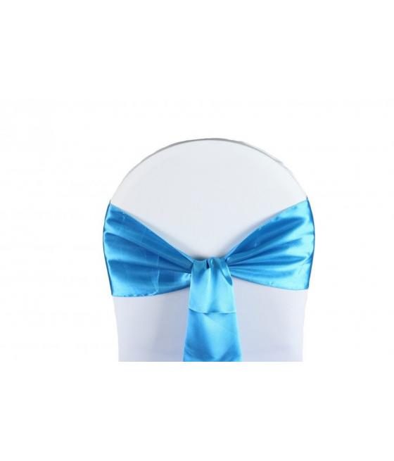 Noeuds de chaises en satin turquoise pour mariage et réception