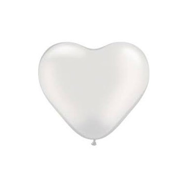 Ballon opaque forme coeur diam. 28 cm (x 12) Blanc