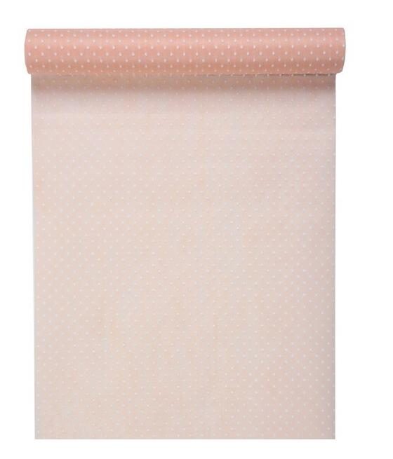 chemin de table plumetis rose