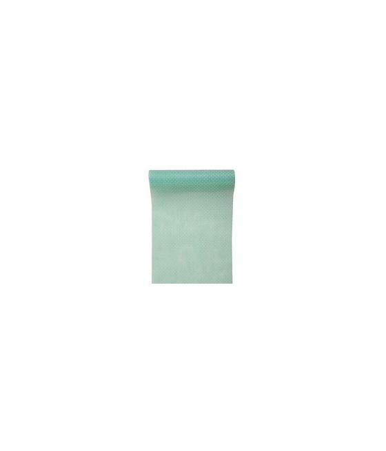 Chemin de table plumetis vert d'eau