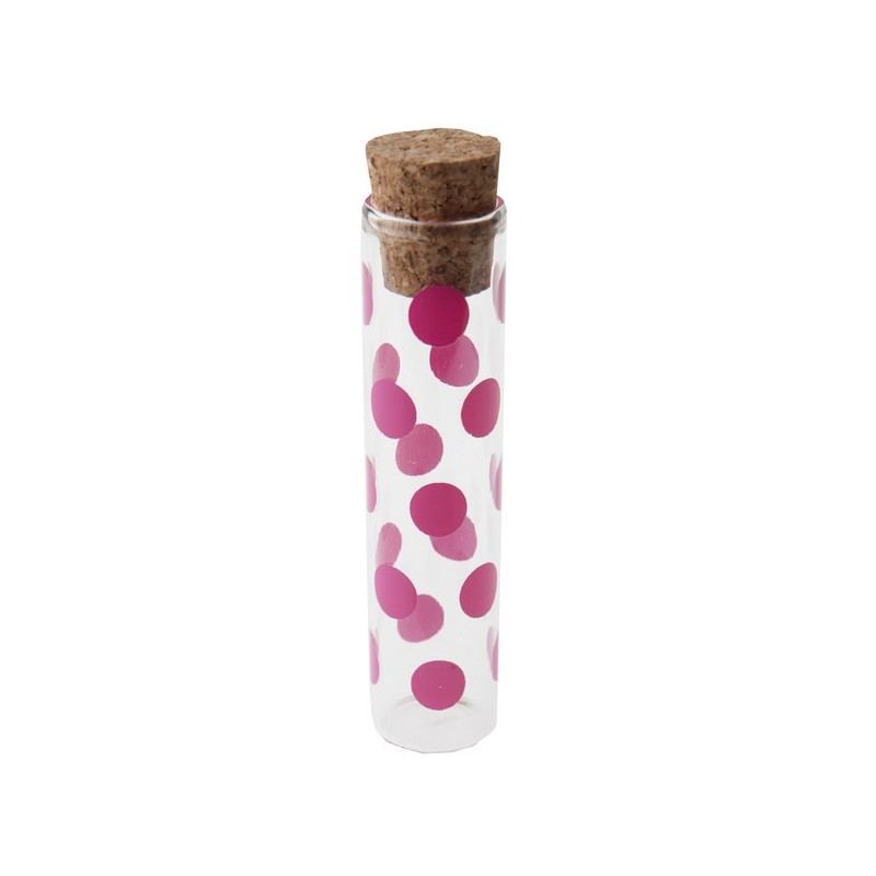 12 Éprouvettes à pois fuchsia