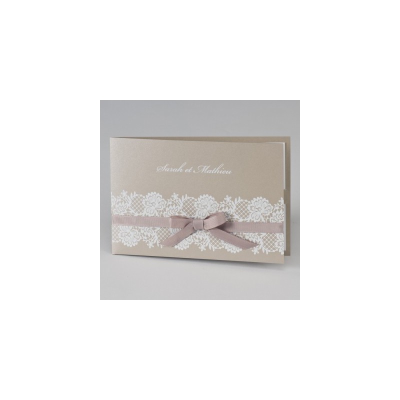 Faire part dentelle blanc