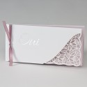 Faire part dentelle rose