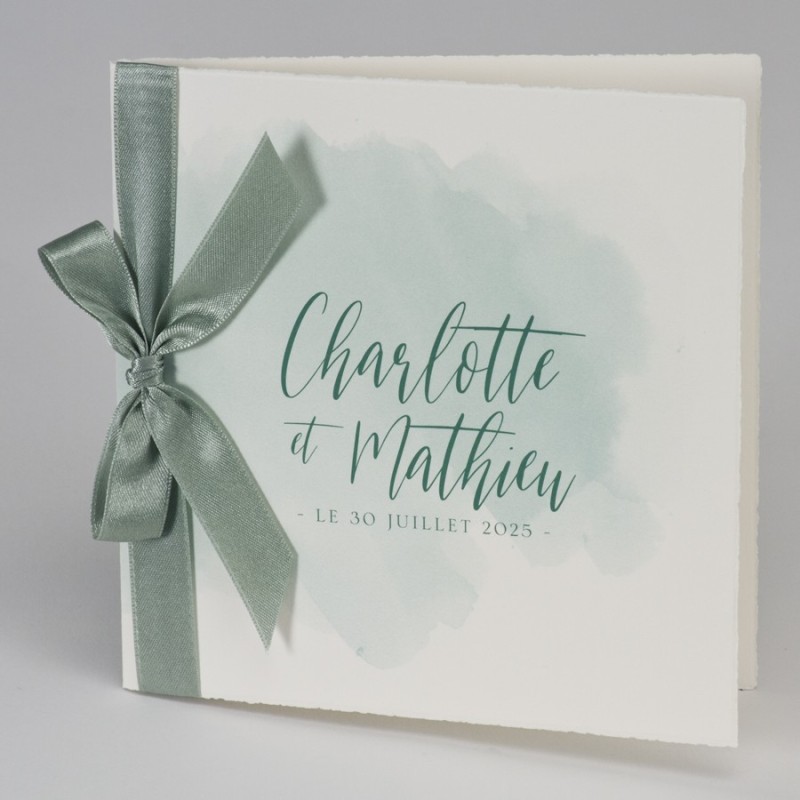 Faire-part Aquarelle vert d'eau