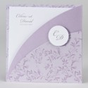 Faire-part mauve avec petites fleurs