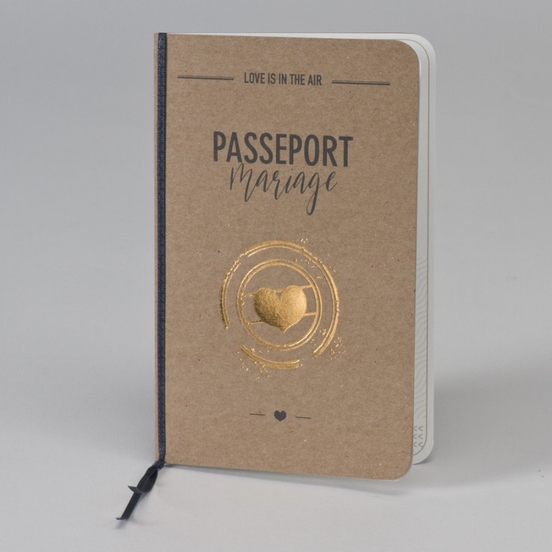Faire-part passeport d'amour en kraft