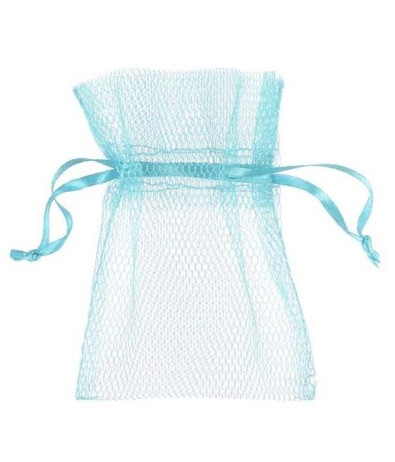 sachet en tulle ciel pour dragées – lot de 10
