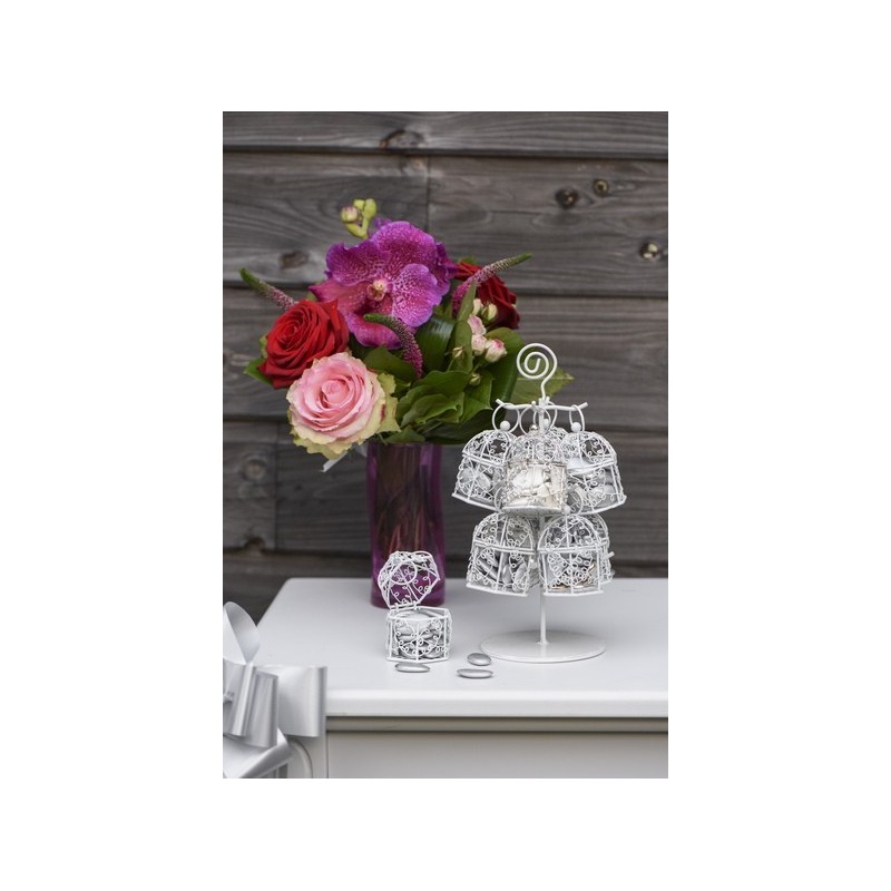 Bonbonnière cage Blanc (Sachet de 2 pièces)
