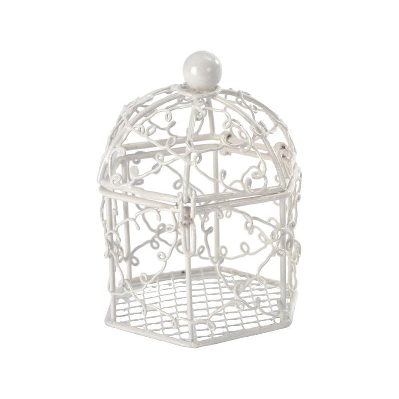 Bonbonnière cage Blanc (Sachet de 2 pièces)