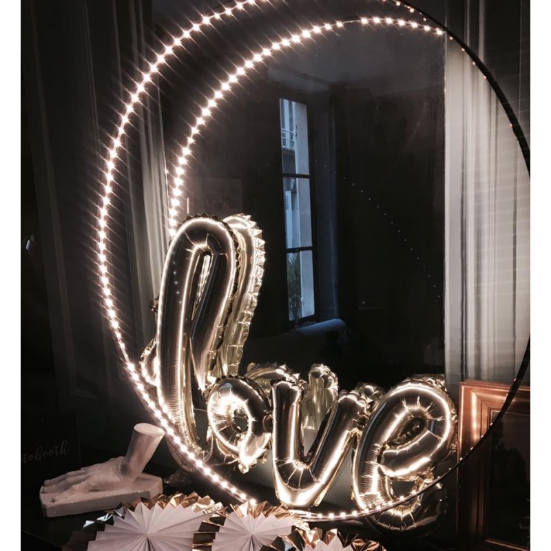 Ballon "love" métal argent