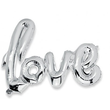 Ballon "love" métal argent