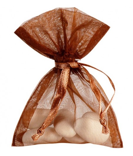 Grand sachet organdi Chocolat (Sachet de 6 pièces)