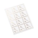 24 Stickers Merci blanc et or
