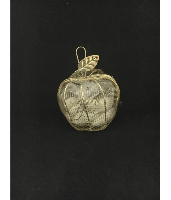 Pomme en fer forgé dorée