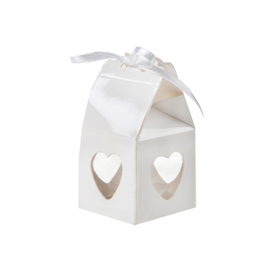 Boîte coeur Blanc (Sachet de 4 pièces)