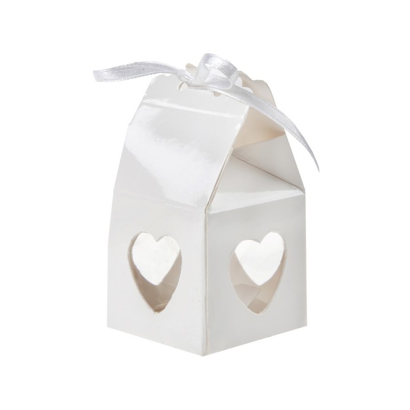 Boîte coeur Blanc (Sachet de 4 pièces)