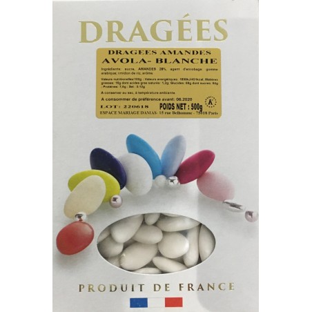 Dragées Avola blanches-500gr
