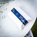 Ruban en satin bleu marine Mr & Mme