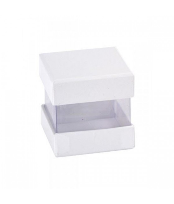 6 boites a dragees en cube couleur blanc