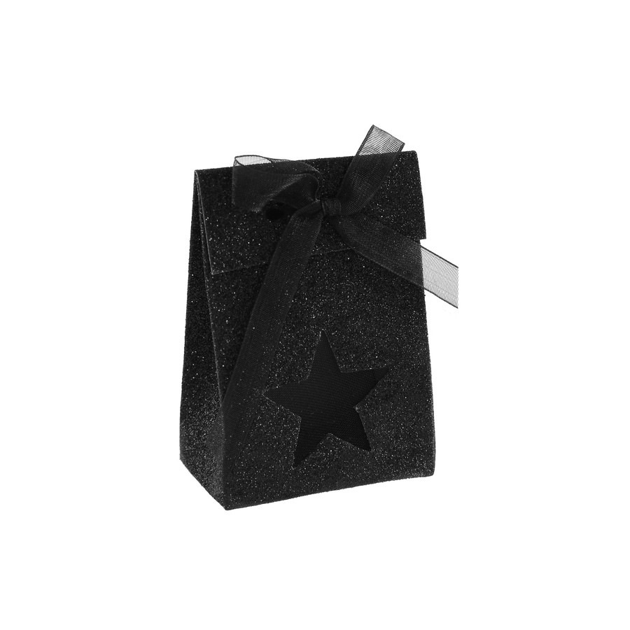 Boîte étoile pailletée Noir (Sachet de 4 pièces)
