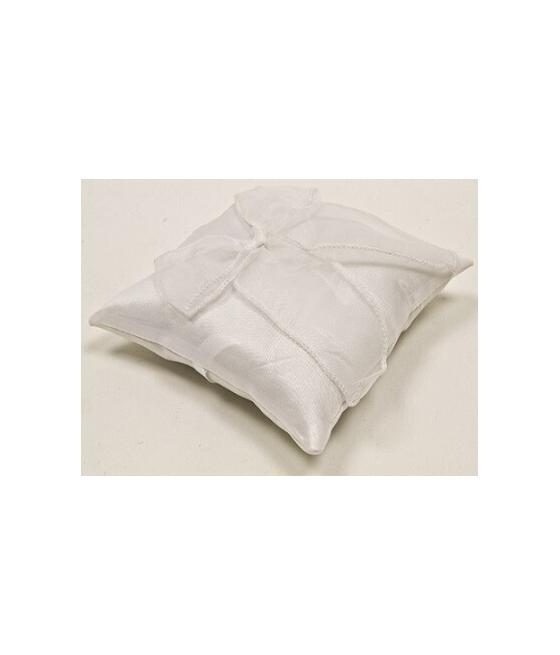Coussin alliances noeud organza Blanc