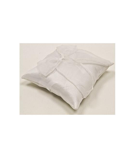 Coussin alliances noeud organza Blanc
