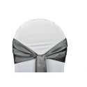 Location Noeuds de chaises Satin-Argent foncé