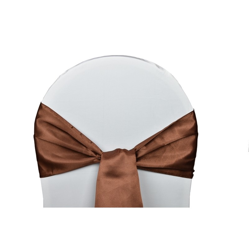 Location Noeuds de chaises Satin-Chocolat