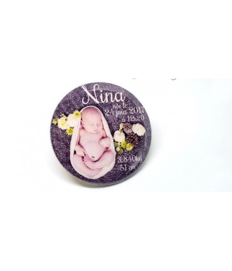 Badge personnalisé naissance Nina