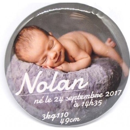 Badge personnalisé Naissance Nolan