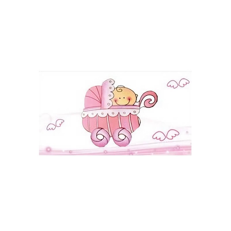 Etiquettes landeau rose