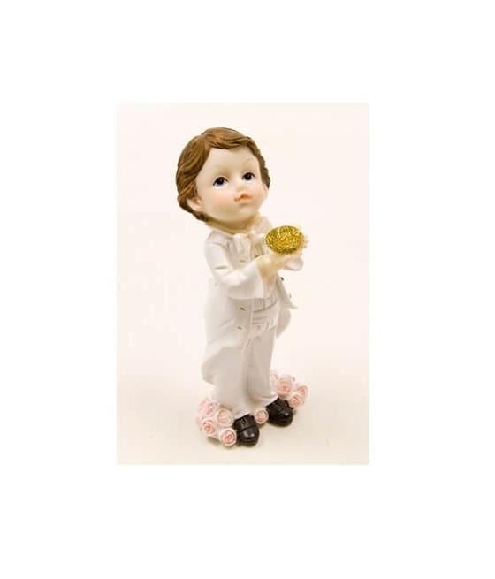 Sujet résine communiant garçon