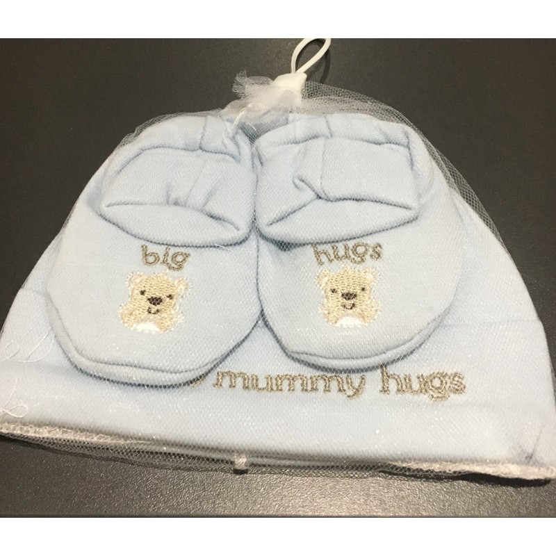 Ensemble bonnet et chaussons de naissance 0-3 mois