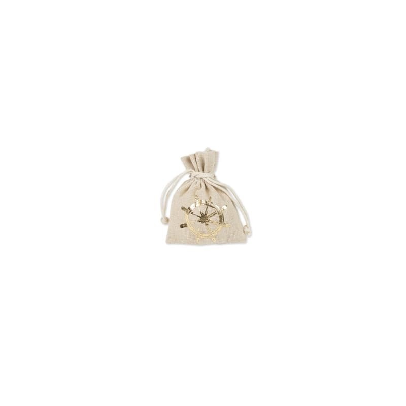 4 pochons en lin beige