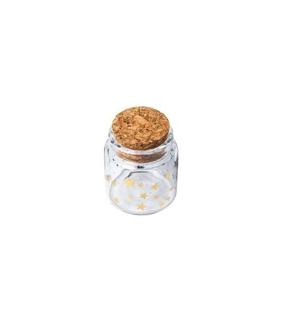 Fiole en verre avec petites étoiles