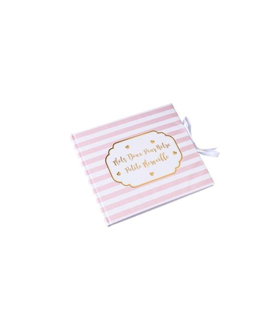 livre d'or petite merveille rose rayé