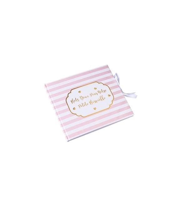 livre d'or petite merveille rose rayé