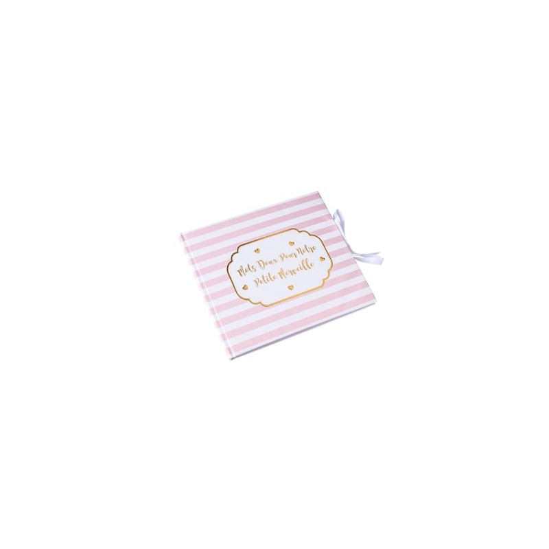 livre d'or petite merveille rose rayé
