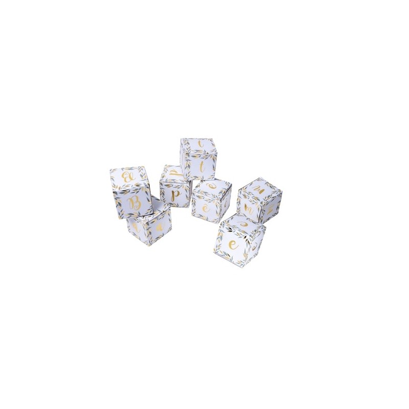 cubes deco bapteme feuilles vertes
