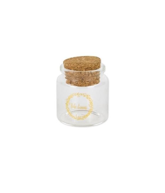 fiole verre bebe d'amour  floque or