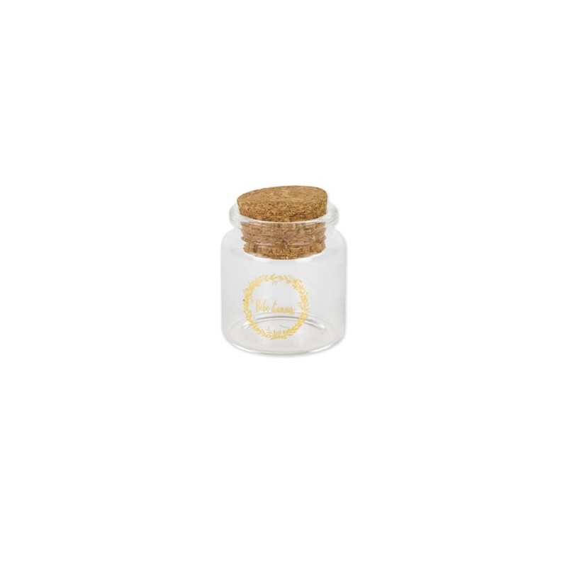 fiole verre bebe d'amour  floque or