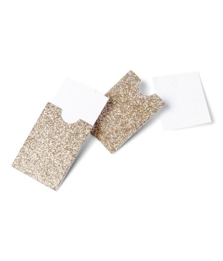 10 pochettes paillettes champagne et cartonnette blanche