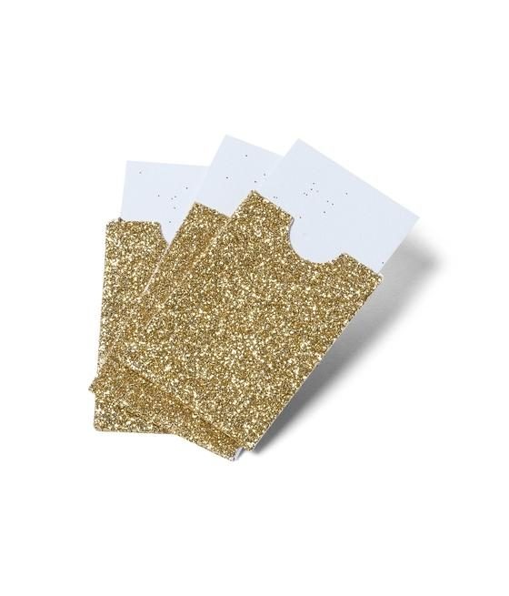 pochettes paillettes or et cartonnette blanche