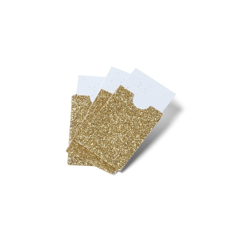 pochettes paillettes or et cartonnette blanche