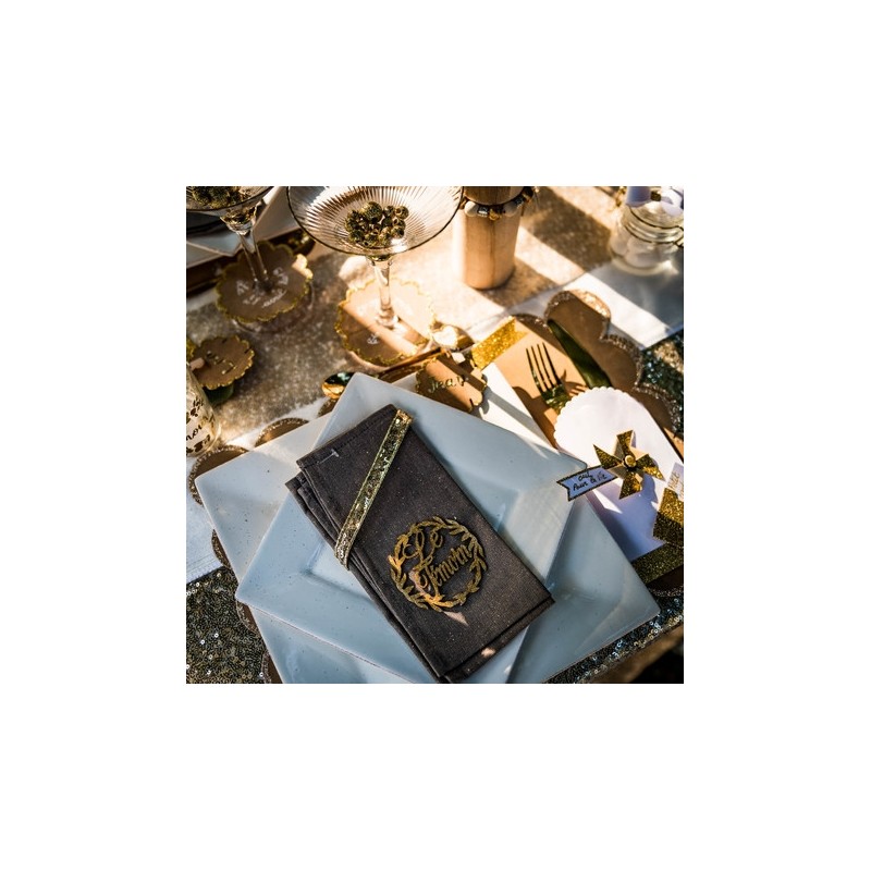 couronnes le temoin bois paillettes or