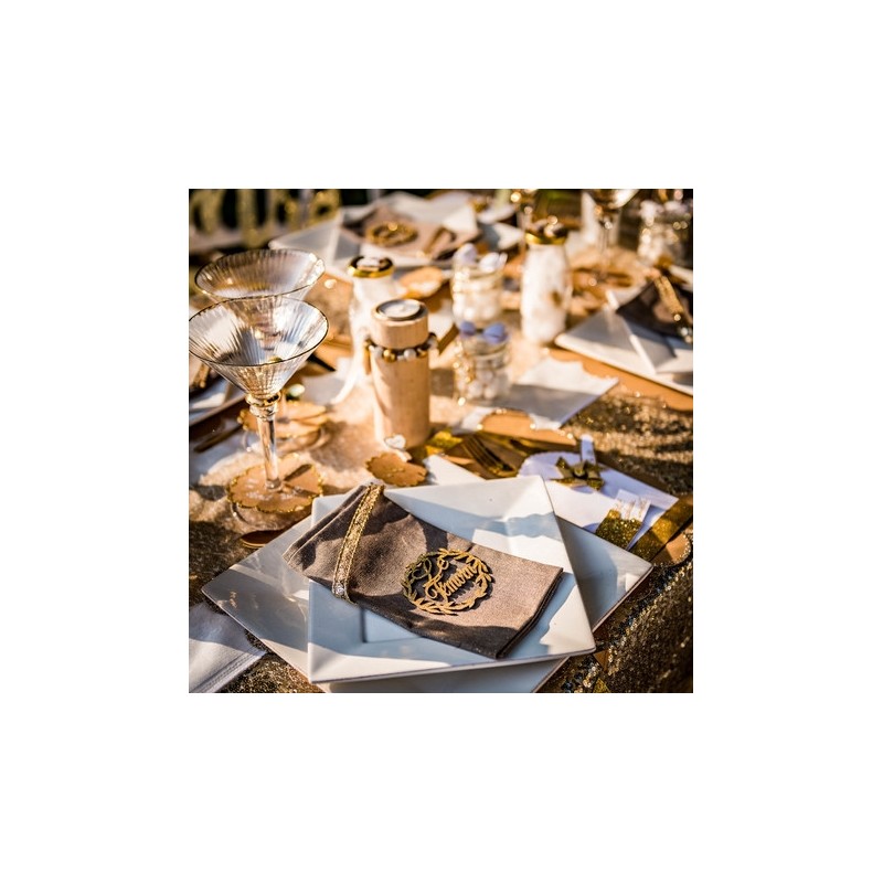 couronnes le temoin bois paillettes or