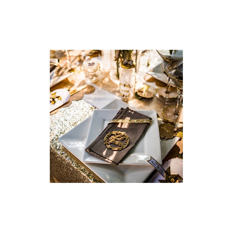couronnes le temoin bois paillettes or